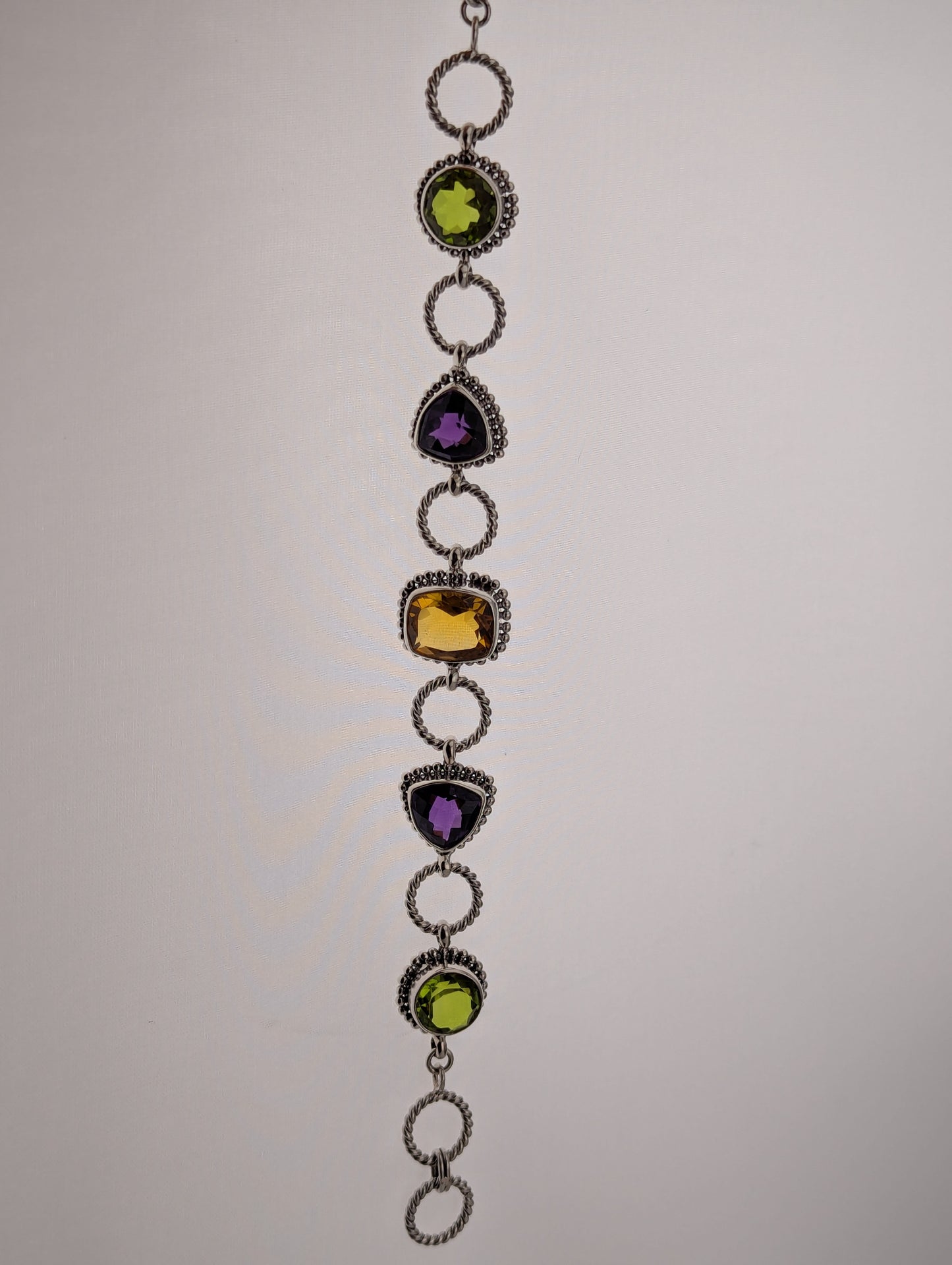 Peridot, Amethyst and Citrine Bracelet