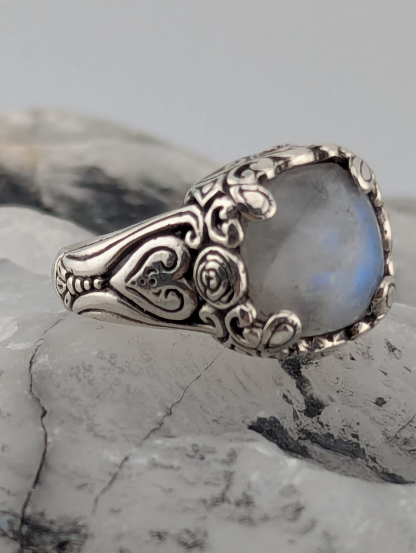 Squared Moonstone Ring