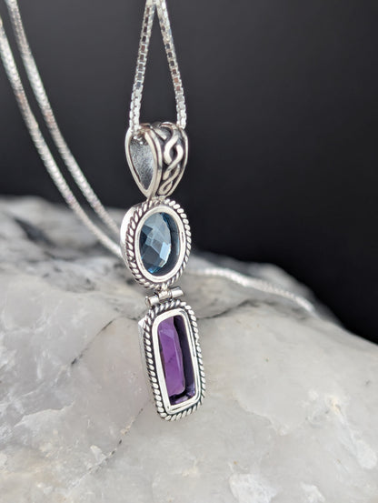 Blue Topaz & Amethyst Necklace