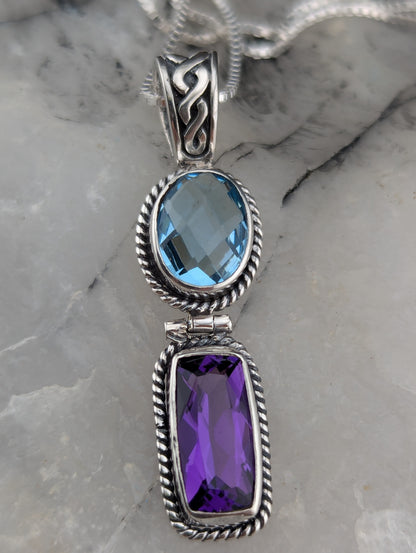 Blue Topaz & Amethyst Necklace
