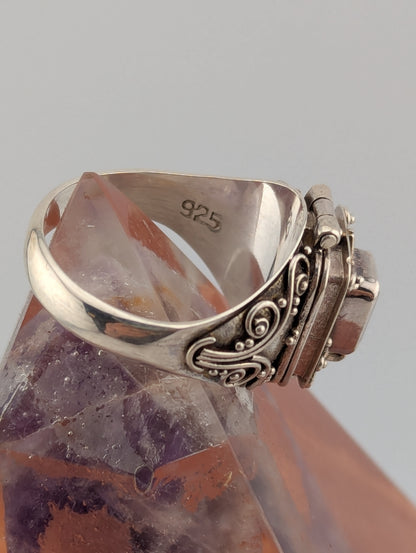 Garnet Hidden Compartment Ring