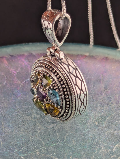 Multi Gemstone Round Necklace
