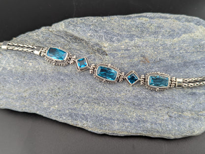 Blue Topaz Sterling Silver Bracelet