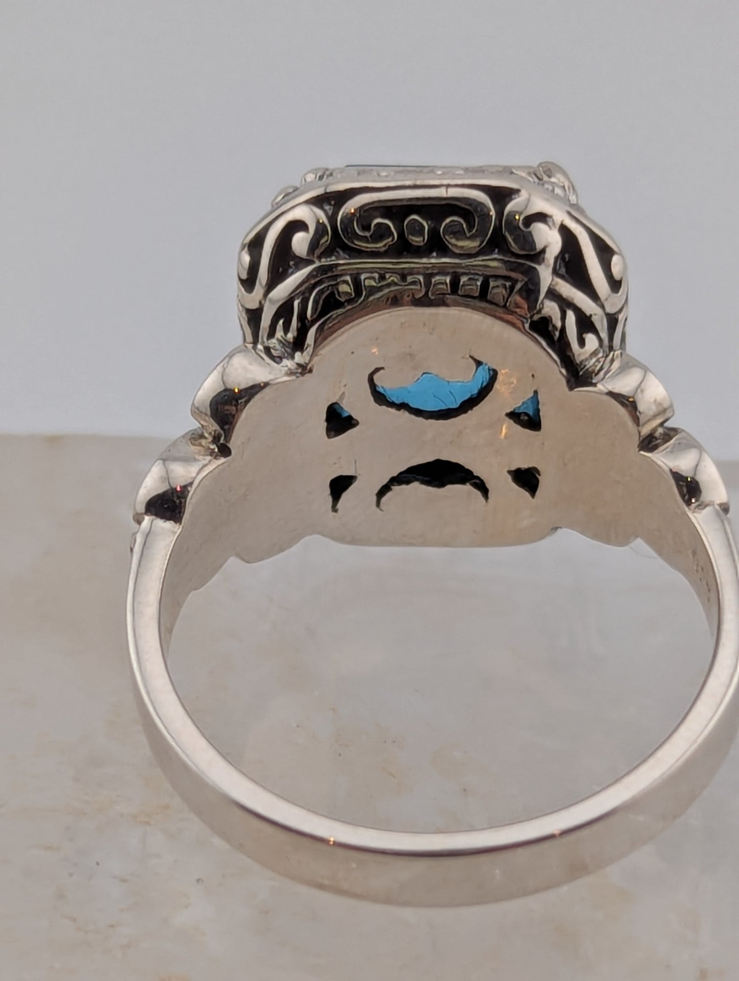 Emerald Cut Blue Topaz Ring