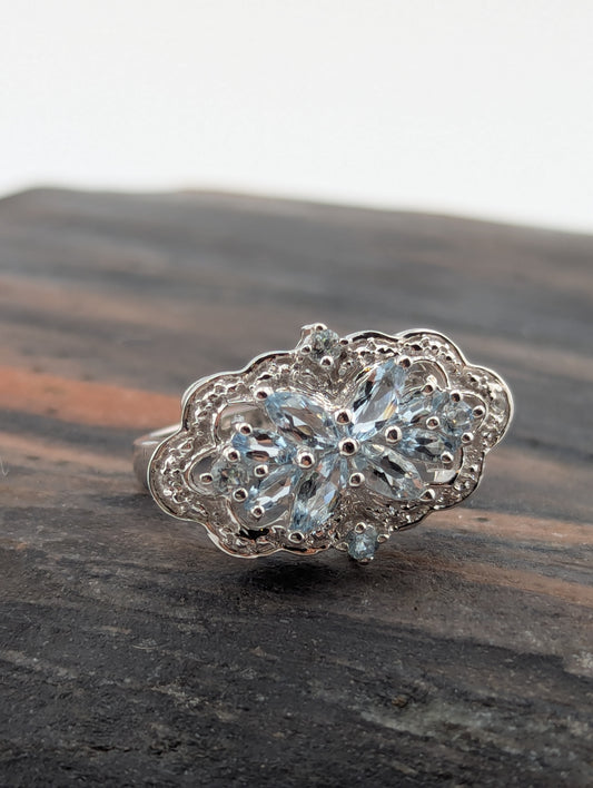 Vintage Style Aquamarine Ring