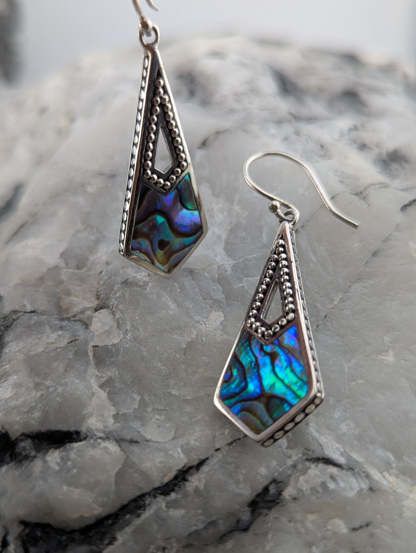 Abalone Diamond Shaped Earrings