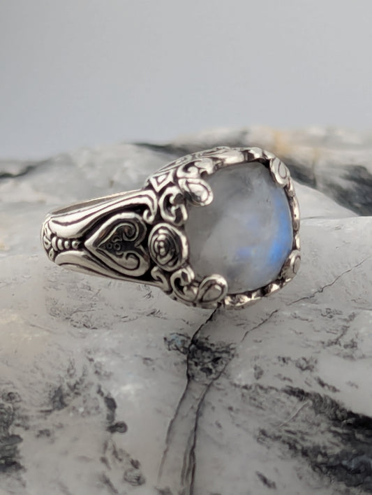 Squared Moonstone Ring