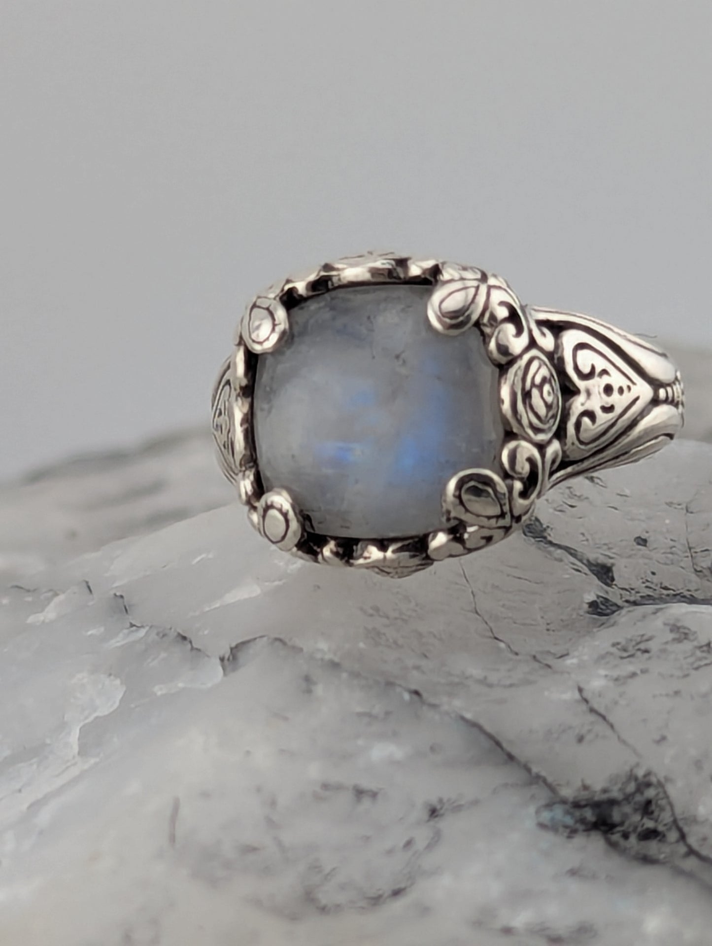 Squared Moonstone Ring