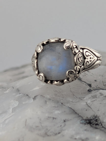 Squared Moonstone Ring