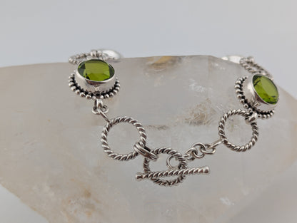 Peridot, Amethyst and Citrine Bracelet