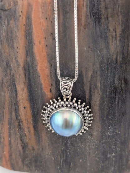 Grey Mabe Pearl Necklace