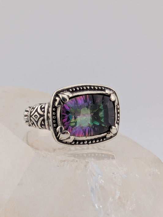 Mystic Topaz East to West Set Ring