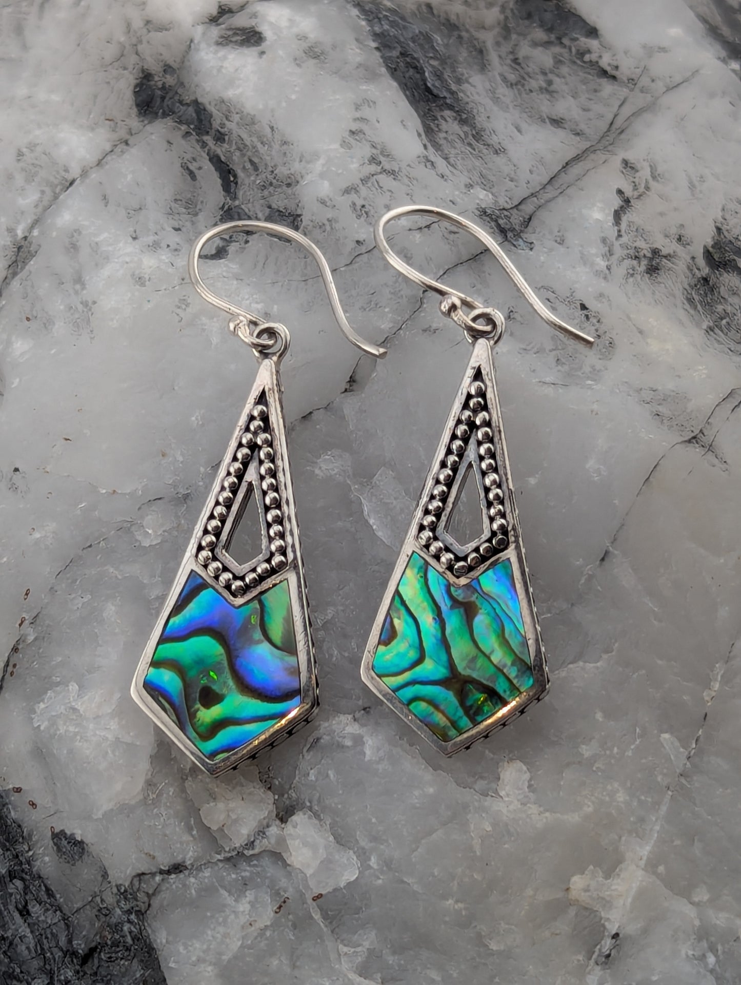Abalone Diamond Shaped Earrings