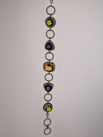Peridot, Amethyst and Citrine Bracelet