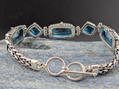 Blue Topaz Sterling Silver Bracelet