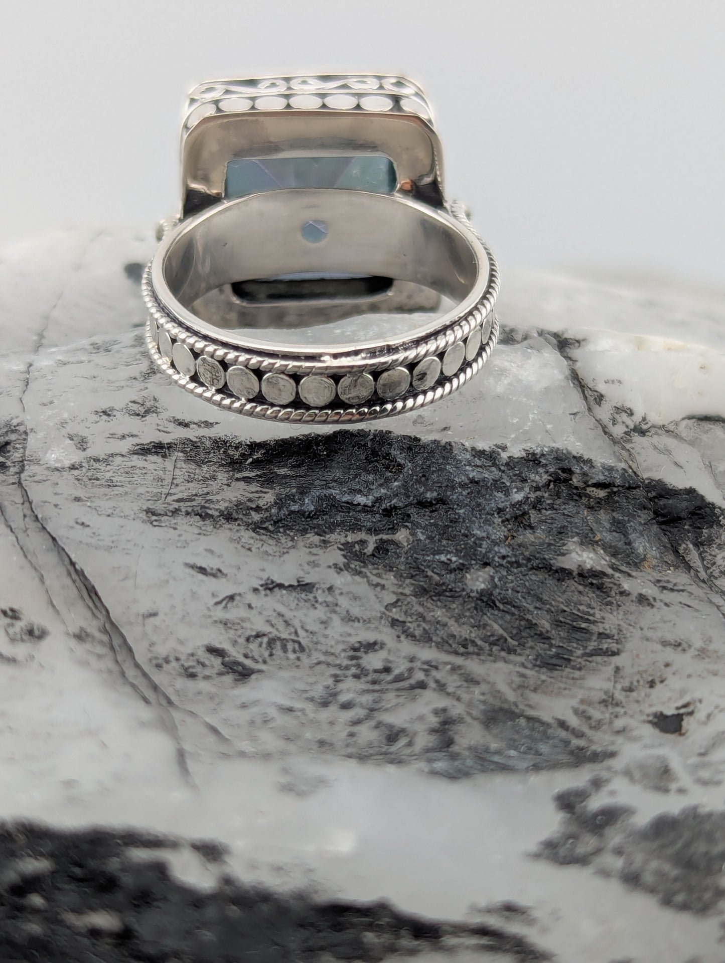 Square Mystic Topaz Ring