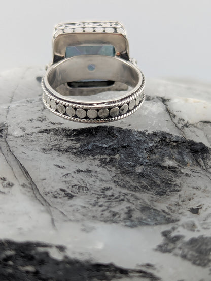 Square Mystic Topaz Ring