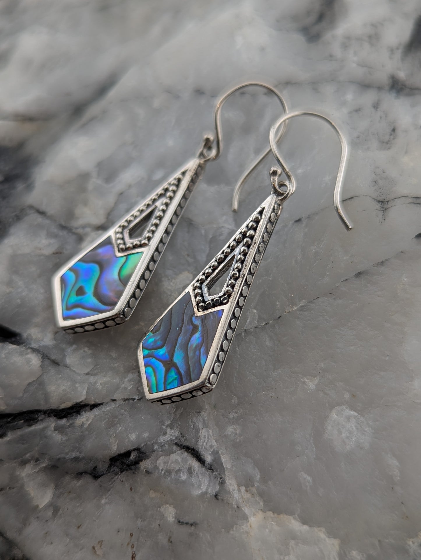Abalone Diamond Shaped Earrings