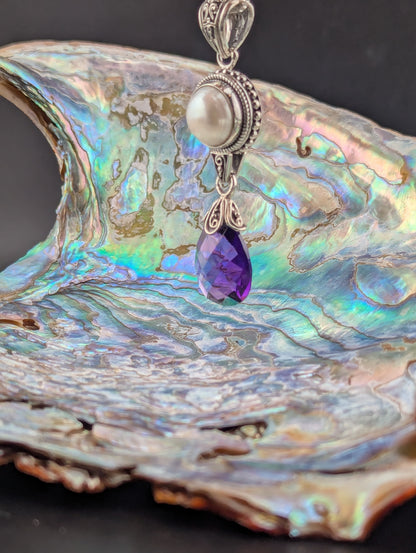 Fresh Water Pearl and Amethyst Necklace